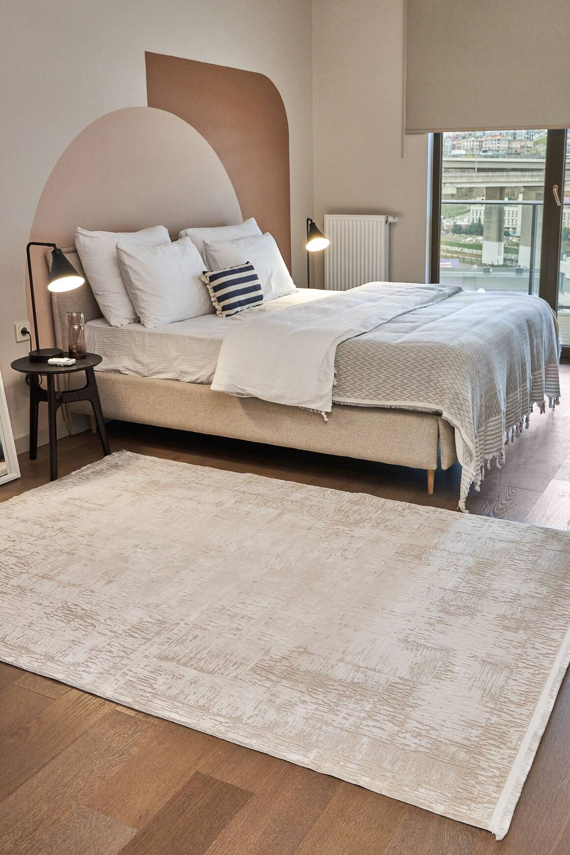 Calista 1712 Bej - Viskon Dokuma Halı | Modern Salon Halısı